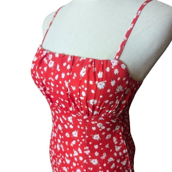 Princess Polly Mini Red Floral Dress 2 - Picture 3 of 7